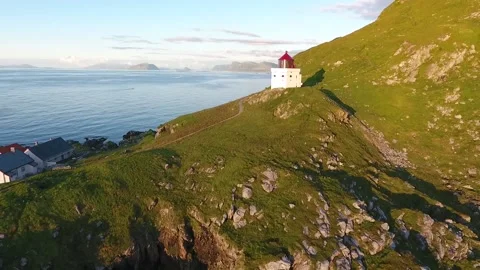 Runde lighthouse, Norway Stock Footage 204071743
