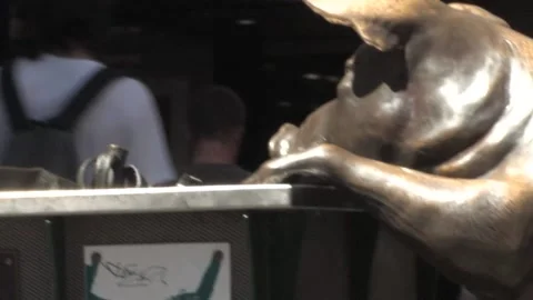 Rundle Mall pig statue close up Video stock 232957205