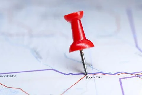 Rundu, Namibia pin on map Stock Photos
