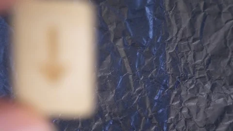 Rune. close-up, hand puts the rune on the surface for divination. 4k, slow Stock Footage 88061505