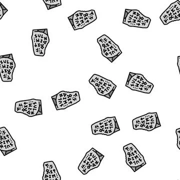 Rune stone viking vector seamless pattern イラスト素材