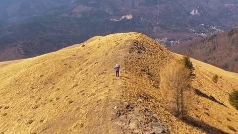 Runer On A Mountain Trail Stock Footage 74257605