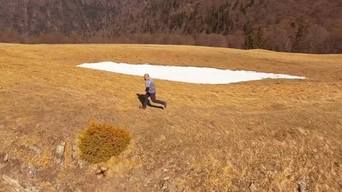 Runer On A Mountain Trail Stock Footage 74257896