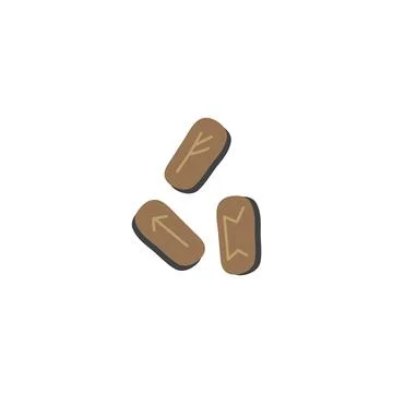 Runes sacred script icons, Perth, Fehu and Terwaz sign, ancient Runic alphabet Stock Illustration