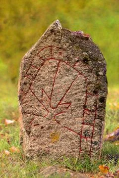 Runestone in closeup Stock Photos