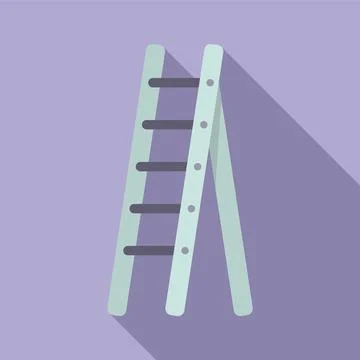 Rung ladder icon flat vector. Wood construction Stock Illustration