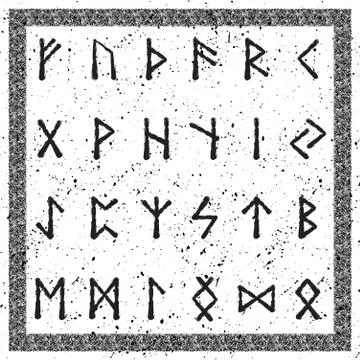Runic alphabet black Stock Illustration