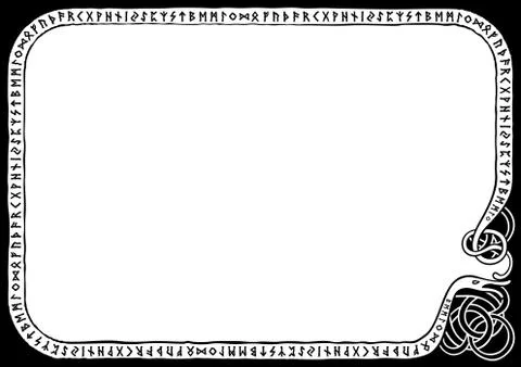 Runic horizontal frame Stock Illustration