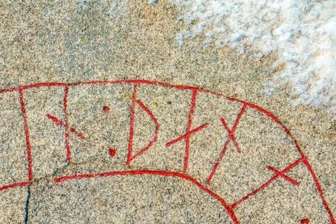 Runic inscriptions Stock Photos