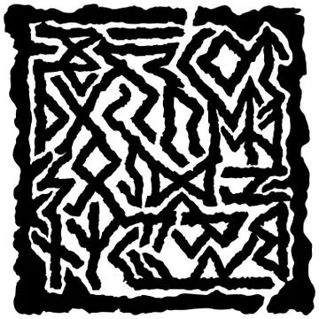 Runic maze emblem Stock Illustration