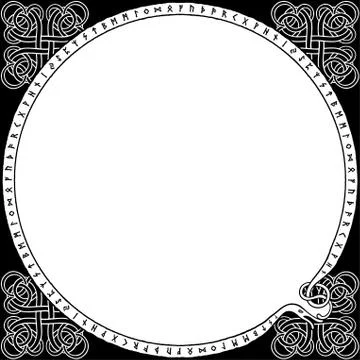 Runic round frame Stock Illustration