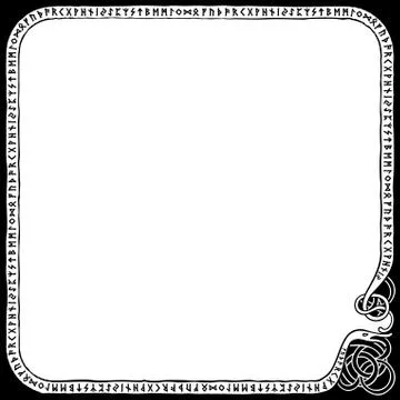 Runic square frame Stock Illustration