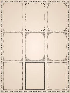 Runic vintage frames. イラスト素材