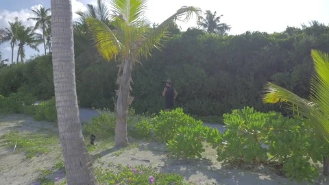 Runing man on Maldives Stock Footage 82202372