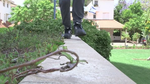 Runing on a wall Stock Footage 76050115