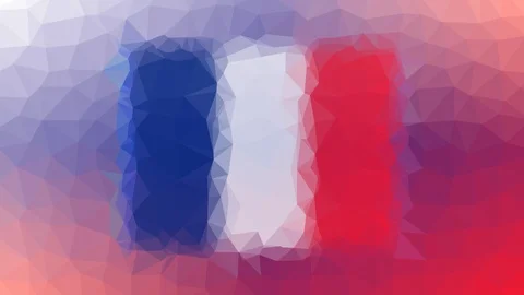 R?union Flag ISO:RE appearing techno tessellated looping pulsing triangles Stock Footage 109214835