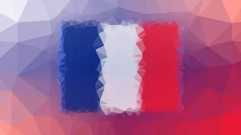 R?union Flag ISO:RE dissolving interesting tessellation looping animated tria Stock Footage 109240514