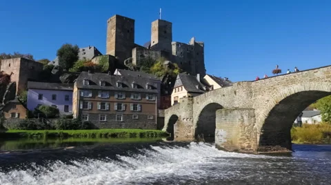 Runkel - a Small Town in Germany on the River Lahn (Hesse) Stock Footage 40429119