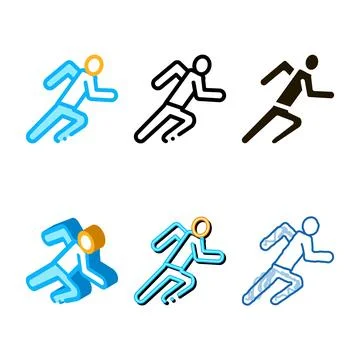 Runner athlete in action clean icon vector outline Stock Illustration