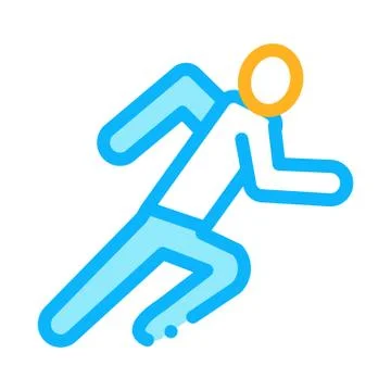 Runner Athlete in Action Icon Vector Outline Illustration Stock Illustration