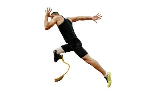 Runner athlete disabled amputee 스톡 사진