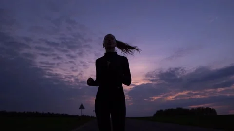 Runner athlete running on road Stock Footage 204818942