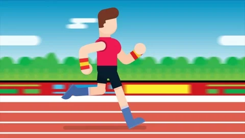 Runner athlete running on running track. Stock Footage 153193204