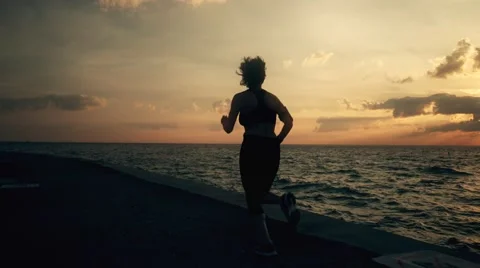Runner athlete running at seaside Stock-Footage 67395351
