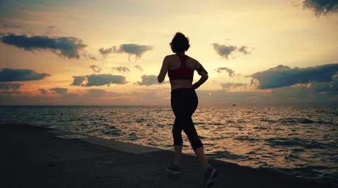 Runner athlete running at seaside Stock-Footage 67599885