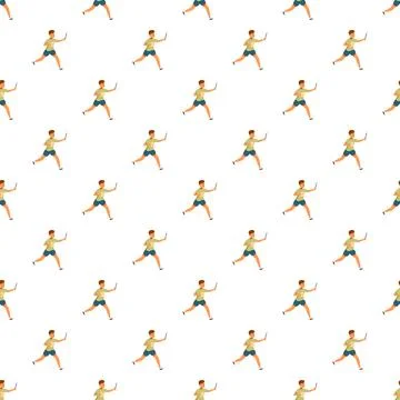 Runner with baton running seamless pattern background Stock Illustration