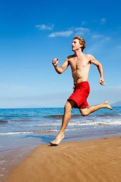 Runner on beach Foto stock