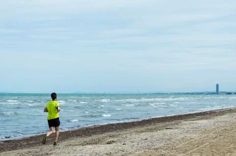 Runner on the beach Stock Photos