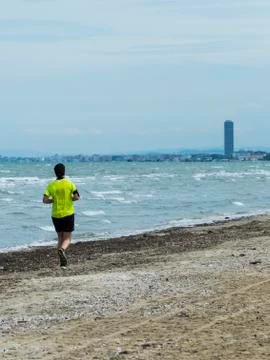 Runner on the beach Stock Photos