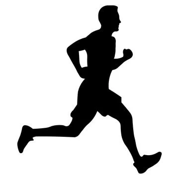 Runner black icon on white background Stock Illustration