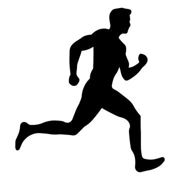 Runner black icon on white background Stock Illustration