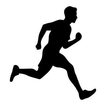 Runner black icon on white background Stock Illustration