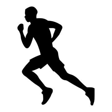 Runner black icon on white background Stock Illustration
