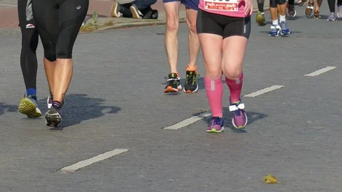 Runner at the Bremen-Marathon, Bremen, Germany, Europe Stock Footage 119101598