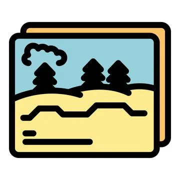 Runner camping route icon vector flat Stock Illustration