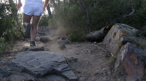 Runner Climbing the Rocks Stock Footage 40906807