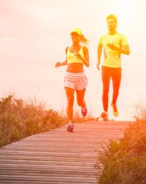 Runner couple Stock Photos