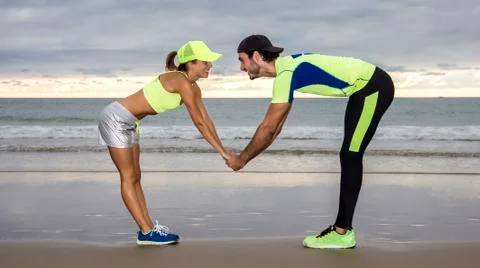 Runner couple Stock Photos