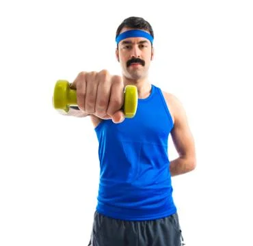 Runner doing weightlifting Foto stock