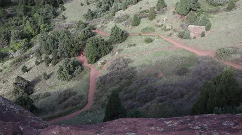 Runner Exercising on Mountain Trail Video stock 51333415