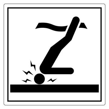Runner Falling at Finish Line Icon in Black and White 스톡 일러스트