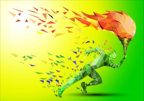 Runner with Flame Stock Illustration