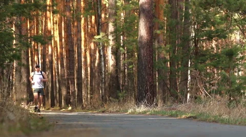 Runner on a forest Stock Footage 49778273