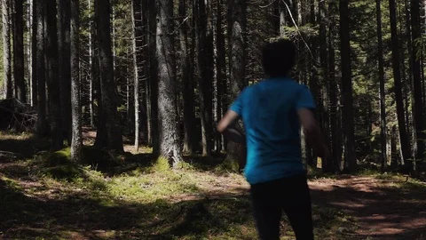 Runner in the forest Stock-Footage 114176489