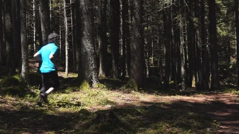 Runner in the forest 動画素材 114176660