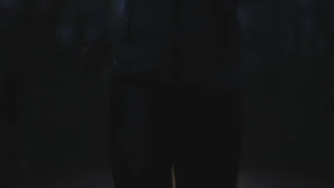 Runner in the forest running away Stock Footage 254755578